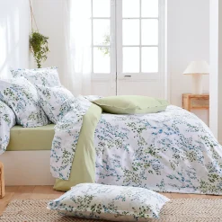Linnea Taie d'oreiller 65x65 cm satin de coton ANGÈLE vert tilleul Sale