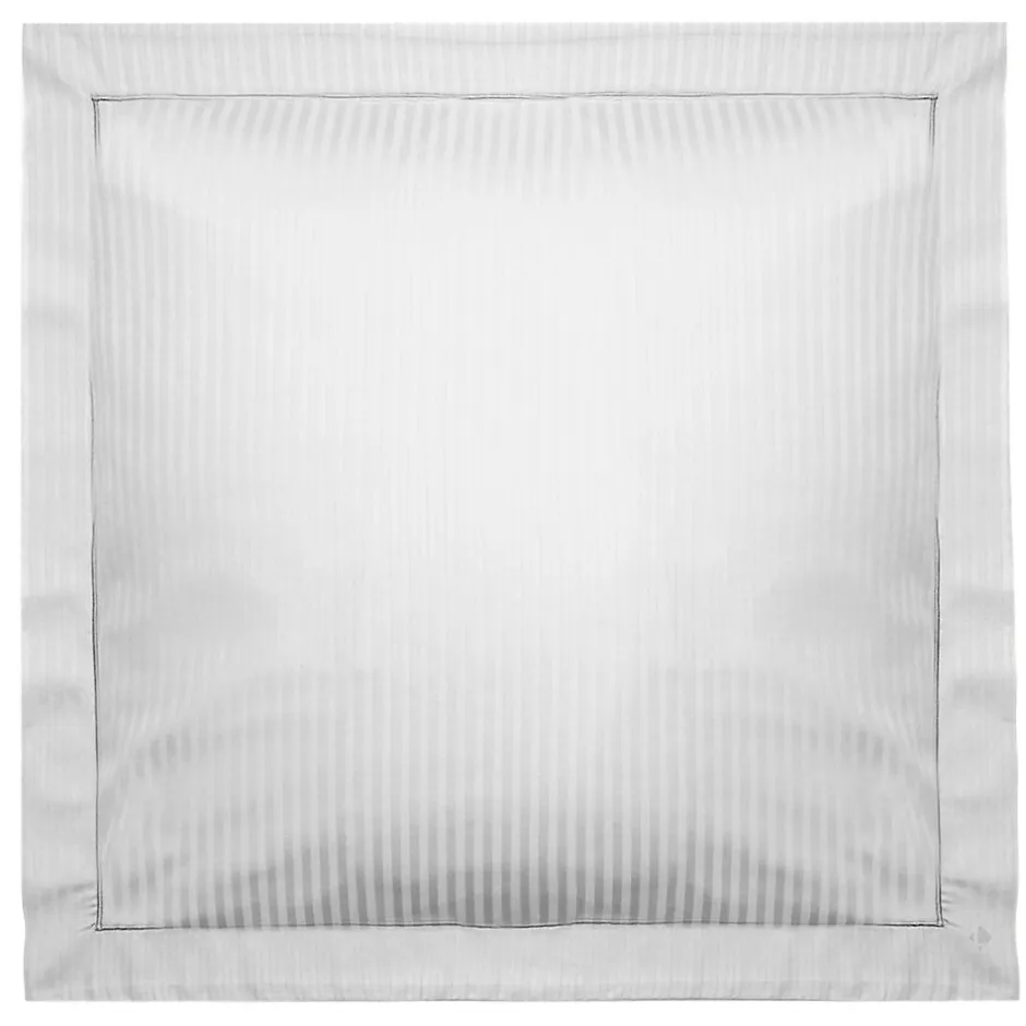 Linnea Taie d'oreiller 65x65 cm satin CONCERTO rayures blanc Neige
