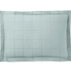 Linnea Taie d'oreiller 50x70 cm satin CONCERTO carreaux vert Lichen