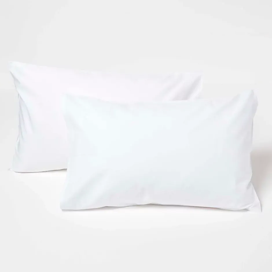 Homescapes Taies d'oreiller enfant blanc 100% coton égyptien 200 fils, 40x60 cm, lot de 2 - Discount
