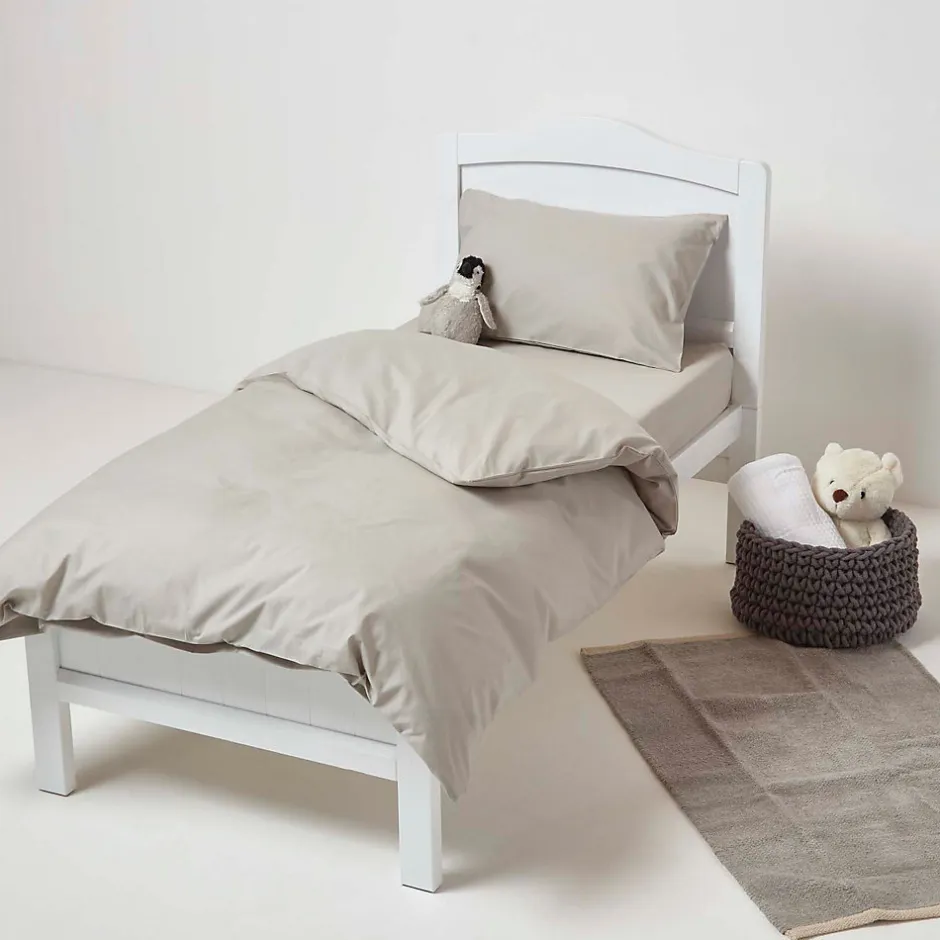 Homescapes Taies d'oreiller enfant gris 100% coton égyptien 200 fils, 40x60 cm, lot de 2 -