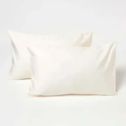 Homescapes Taies d'oreiller enfant ivoire en coton égyptien bio 400 fils, 40x60 cm, lot de 2 -