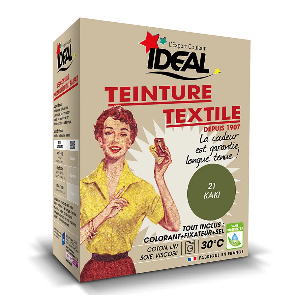 Ideal Teinture textile vintage kaki Idéal 350g