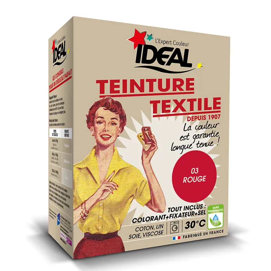 Ideal Teinture textile vintage rouge Idéal 350g Hot