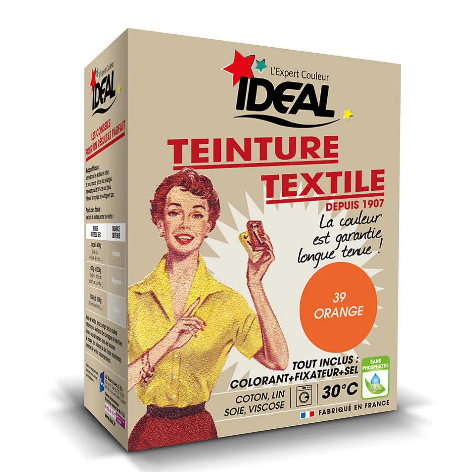 Ideal Teinture textile vintage orange Idéal 350g