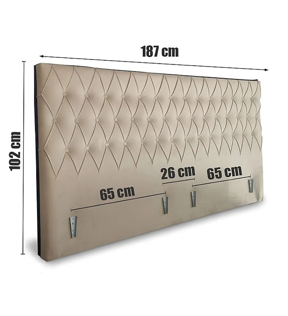 Pro Et Discount Tete de Lit en Velours Alcantara beige 190 x 100 cm - Couleur Sable Best
