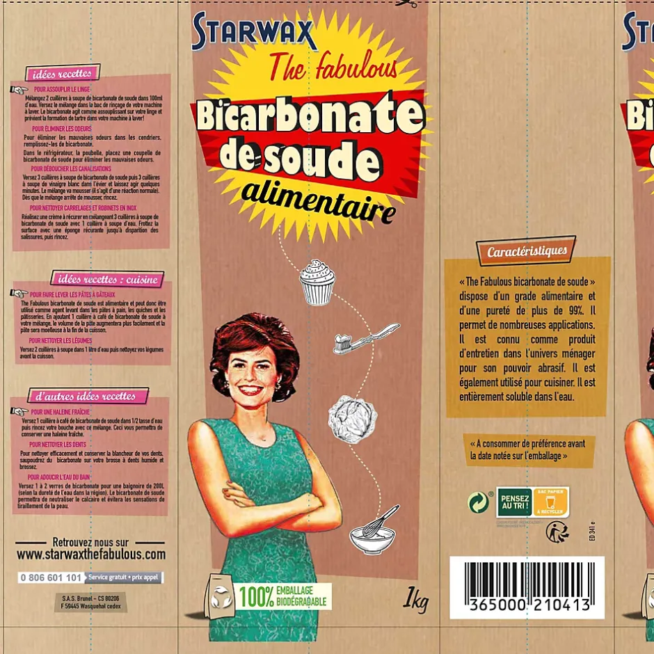 Starwax Fabulous The fabulous bicarbonate de soude alimentaire 1 kg Outlet