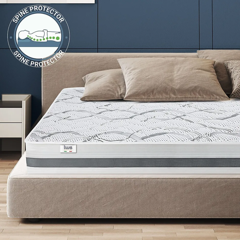 The White Stone Matelas en Mousse à Mémoire de Forme 135x205 cm Hauteur 22 cm