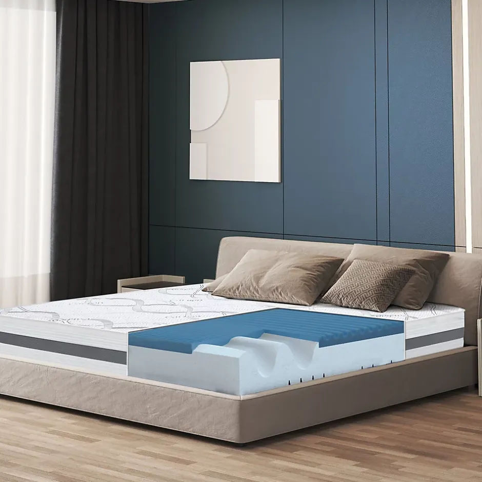 The White Stone Matelas en Mousse à Mémoire de Forme 200x220 cm Hauteur 22 cm Best