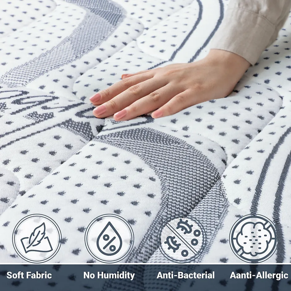 The White Stone Matelas en Mousse à Mémoire de Forme 95x210 cm Hauteur 22 cm
