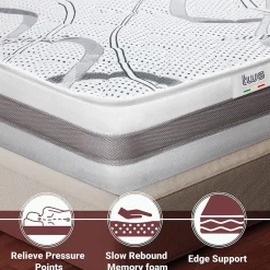 The White Stone Matelas en Mousse à Mémoire de Forme 110x220 cm Hauteur 27 cm Hot