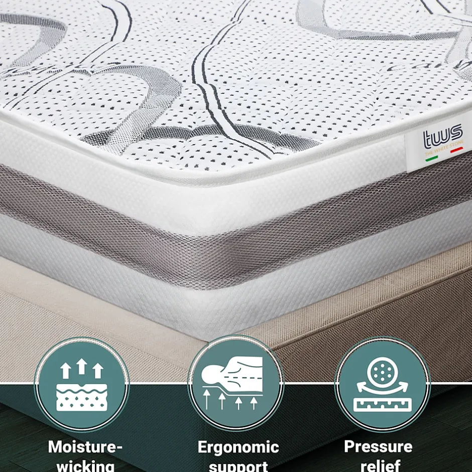 The White Stone Matelas Orthopédique 85x175 cm Fermeté Moyenne