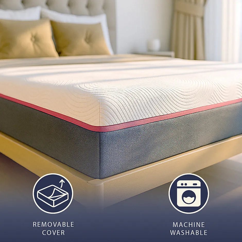 The White Stone Matelas 90x190 en Mousse à Mémoire Breeze et Ressorts Ensachés, Hauteur 30 cm