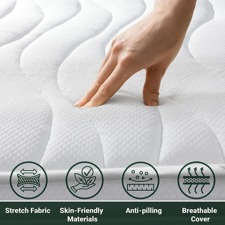 The White Stone Matelas 125x220 cm en Mousse Antibactérien