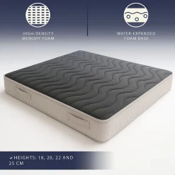The White Stone Matelas 160x200 cm en Mousse à Mémoire, Hauteur 25 cm Hot
