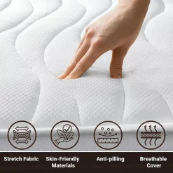 The White Stone Matelas 115x175 cm en Mousse Antibactérien