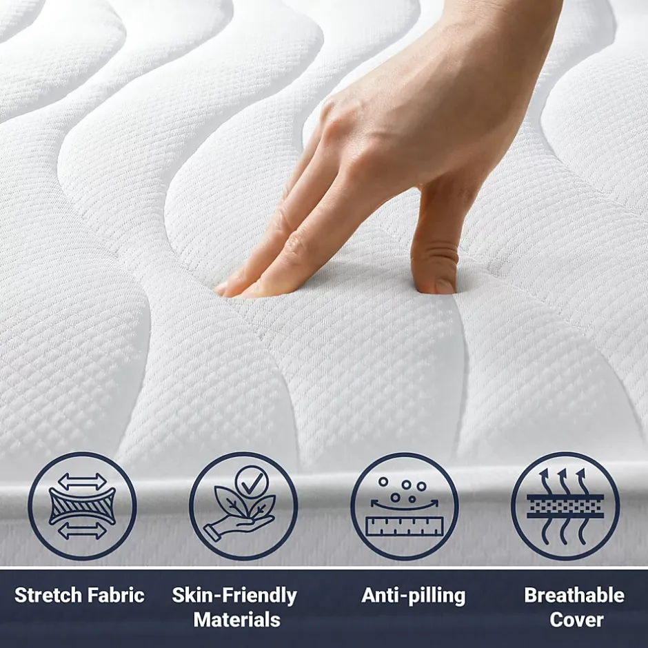 The White Stone Matelas 155x205 cm en Mousse Antibactérien New