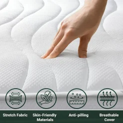 The White Stone Matelas 200x220 cm en Mousse Antibactérien