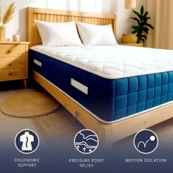 The White Stone Matelas 180x200cm, Hauteur 30 cm, avec Ressorts Ensachés et Memory Foam Clearance