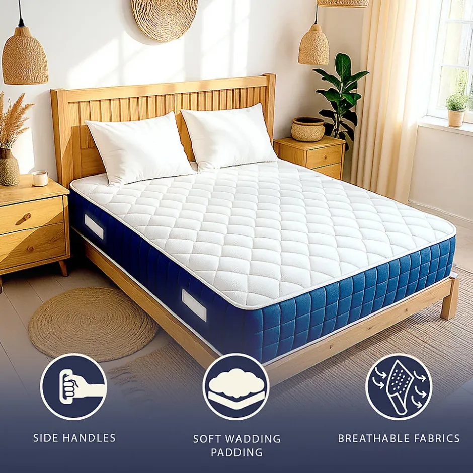 The White Stone Matelas 180x200cm, Hauteur 30 cm, avec Ressorts Ensachés et Memory Foam Clearance