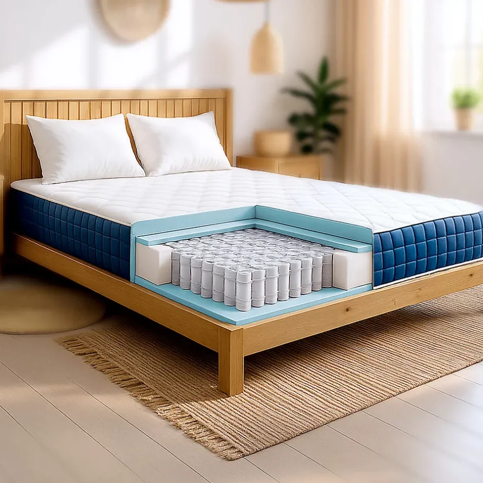 The White Stone Matelas 180x200cm, Hauteur 30 cm, avec Ressorts Ensachés et Memory Foam Clearance