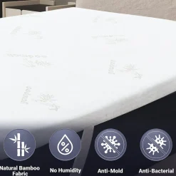 The White Stone Surmatelas 140x190 cm en Latex Naturel, Déhoussable 5 cm