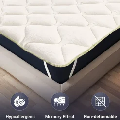 The White Stone Surmatelas Rafraîchissant avec Élastiques 165x195 New