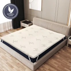 The White Stone Surmatelas 90x190 cm en Latex Naturel, Déhoussable 5 cm