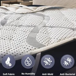 The White Stone Surmatelas 130x200 respirant hauteur 5 cm
