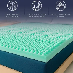The White Stone Surmatelas 90x200 en Memory Foam Breeze à 9 Zones Discount