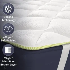 The White Stone Surmatelas Rafraîchissant avec Élastiques 80x200 Hot