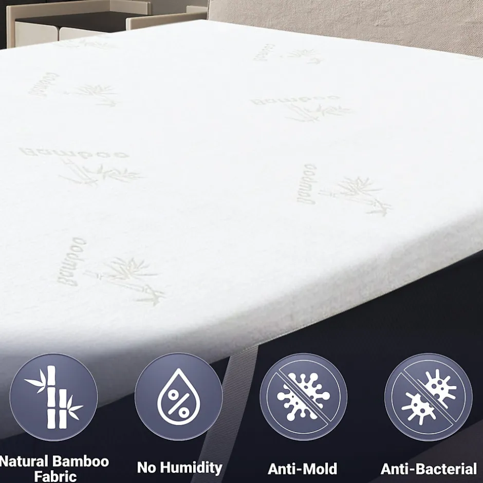 The White Stone Surmatelas 100x200 cm en Latex Naturel, Déhoussable 5 cm Clearance