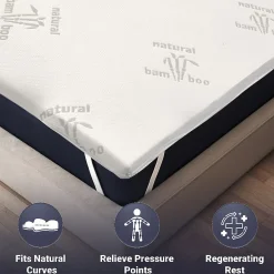 The White Stone Surmatelas 100x190 cm en Latex Naturel, Déhoussable 5 cm