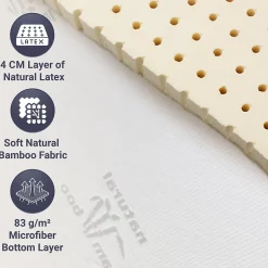 The White Stone Surmatelas 150x190 cm en Latex Naturel, Déhoussable 5 cm Clearance