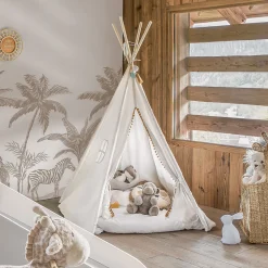 Enfant Atmosphera Créateur D'Intérieur Tipi enfant Wapi - écru - peuplier H160 cm - Atmosphera