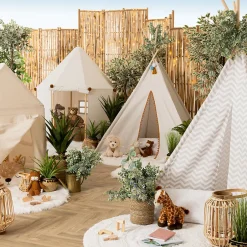 Enfant Atmosphera Créateur D'Intérieur Tipi enfant Wapi - écru - peuplier H160 cm - Atmosphera
