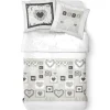 Todays Tools TODAY Parure de lit Coton 2 personnes - 240x260 cm - Imprimé Blanc Eden Sale