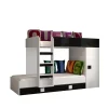 Enfant Abiks Meble TOLEDO 2 Lit superposé 203,3/106,6/125 (blanc/noir)