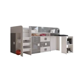 Enfant Abiks Meble TOLEDO 1 Lit superposé 203,3/106,6/125 (blanc/gris)