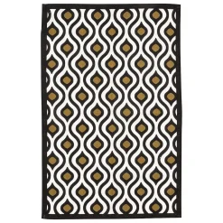 Atmosphera Créateur D'Intérieur Torchon imprimé Twisted lime coton noir & blanc 45x70cm - Atmosphera