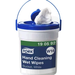 Tork Seau de Lingettes humides pour Nettoyage des mains blanc W14, sans parfum, 1 x 58 lingettes,190592 Best