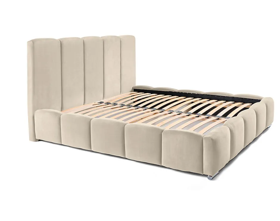 Best Mobilier Torreon - lit coffre - 180x200 - sommier inclus - en velours -