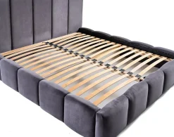 Best Mobilier Torreon - lit coffre - 140x200 - sommier inclus - en velours - Clearance