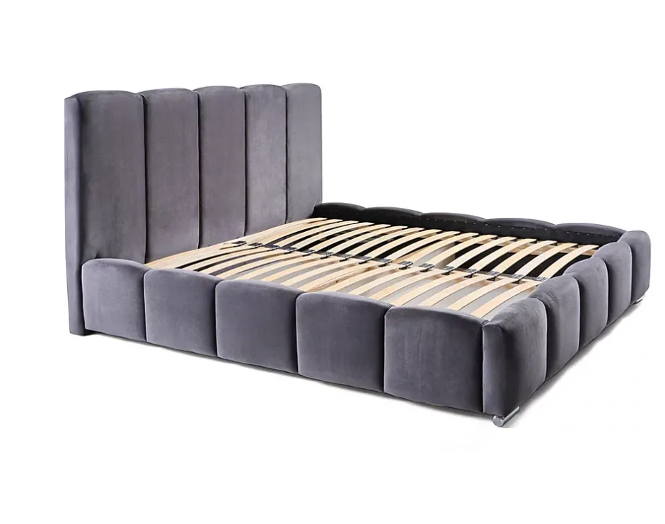 Best Mobilier Torreon - lit coffre - 140x200 - sommier inclus - en velours - Clearance