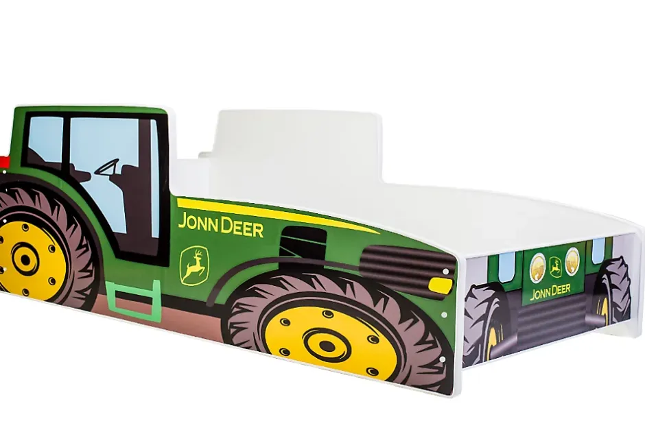 Kobi Tracteur lit simple vert 160x80 avec matelas Discount