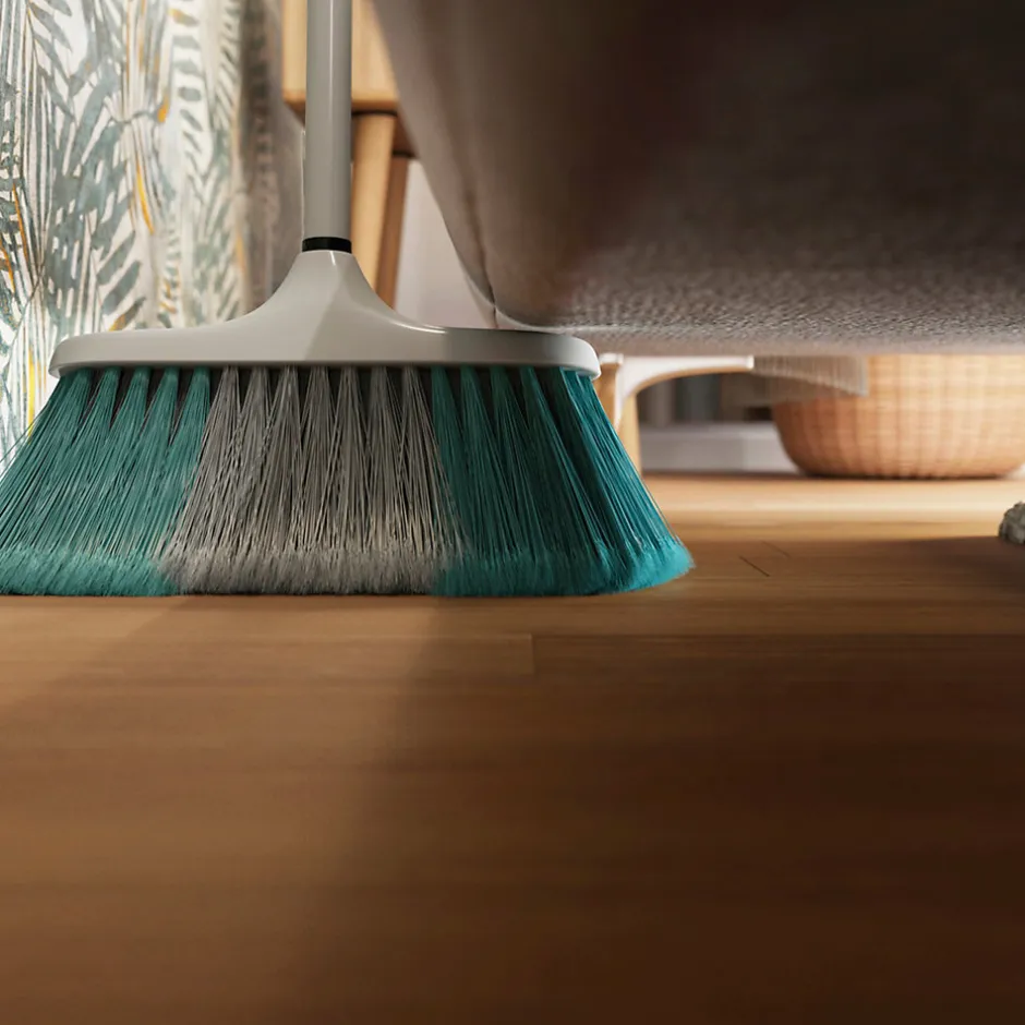 GoodHome Tête de balais à poils Doux fibres mélangées gris et bleu L.28 x l.7cm