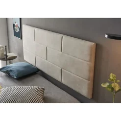 Eccox Tête de lit 120 Bricks Tissu Anti-Tache 152x57x5 Effet Granit Blanc Cassé. Clearance