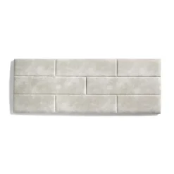 Eccox Tête de lit 80 Briques Tissu Anti-Tache 112x57x5 Effet Granit Blanc Cassé. Hot