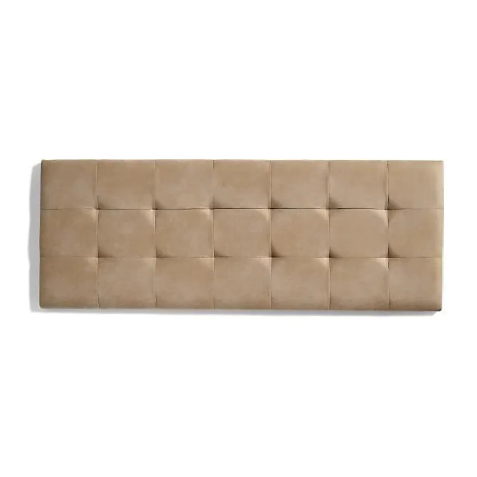 Eccox Tête de lit 160 Capitone Damier Tissu Anti-Tache 162x57x5cm Camel Clair.
