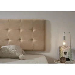 Eccox Tête de lit 80 Capitone Damier Tissu Anti-Tache 112x57x5cm Camel Clair. Clearance